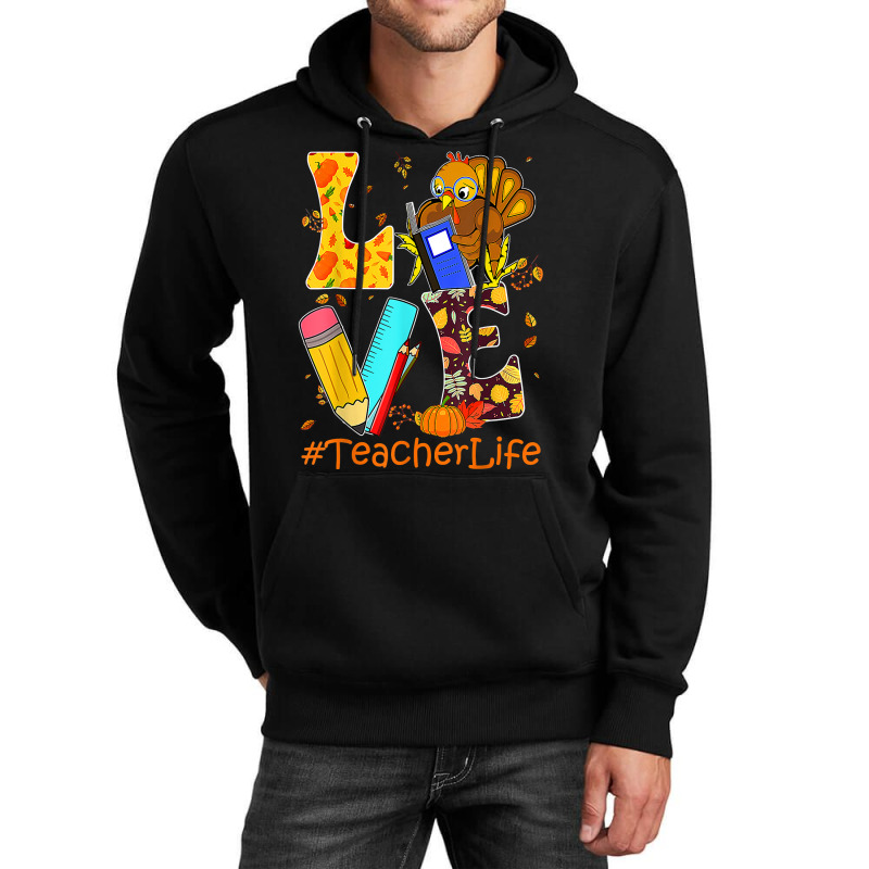 Love Turkey Teacher Thanksgiving Thankful Happy Fall Y'all T T Shirt Unisex Hoodie | Artistshot