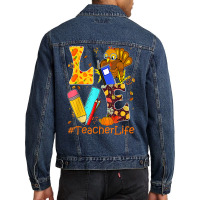 Love Turkey Teacher Thanksgiving Thankful Happy Fall Y'all T T Shirt Men Denim Jacket | Artistshot