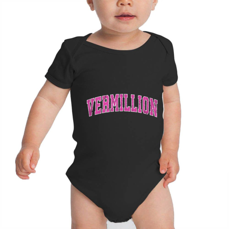 Vermillion South Dakota Sd Vintage Sports Design Pink Design Tank Top Baby Bodysuit by cm-arts | Artistshot