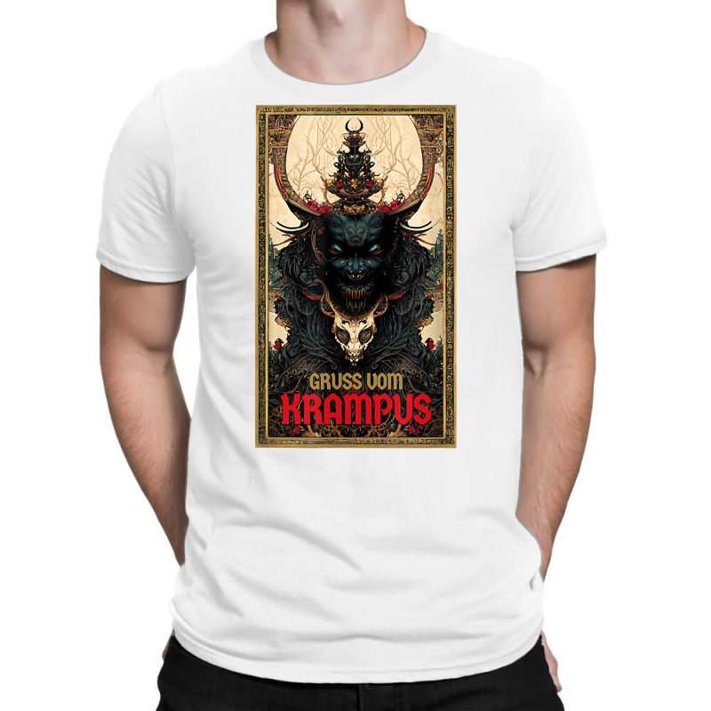 Merry Gruss Vom Krampus Greetings Tarot Christmas Devil T Shirt T-shirt | Artistshot