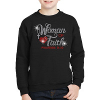 Woman Of Faith Bling Rhinestone Funny Christian Birthday T Shirt Youth Sweatshirt | Artistshot