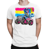 Pansexual Flag Dinosaur Monster Truck Gay Lgbt Pride T Shirt T-shirt | Artistshot