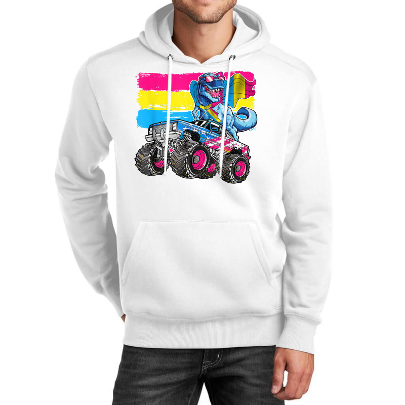 Pansexual Flag Dinosaur Monster Truck Gay Lgbt Pride T Shirt Unisex Hoodie | Artistshot