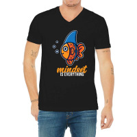 Cute Goldfish Mindset Is Everything Be A Goldfish Shark Fin V-neck Tee | Artistshot