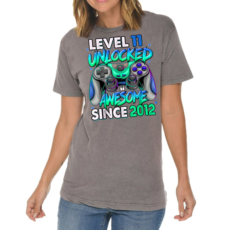 Vintage 11 Year Old Birthday Unlocked Awesome Since 2012 T Shirt Vintage T-shirt | Artistshot