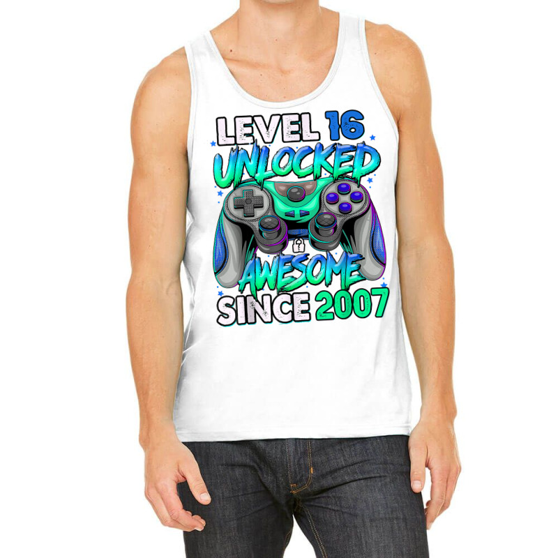 Vintage 16 Year Old Birthday Unlocked Awesome Since 2007 T Shirt Tank Top | Artistshot