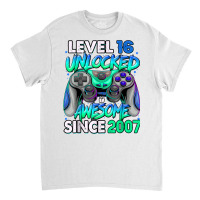 Vintage 16 Year Old Birthday Unlocked Awesome Since 2007 T Shirt Classic T-shirt | Artistshot