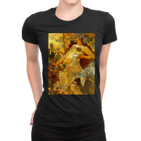 Alphonse Mucha  Autumn Season Ladies Fitted T-shirt | Artistshot