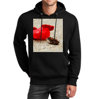 Cute Tiny Multi Colored Frog Next To A Red Geranium Blossom Flower  Sl Unisex Hoodie | Artistshot