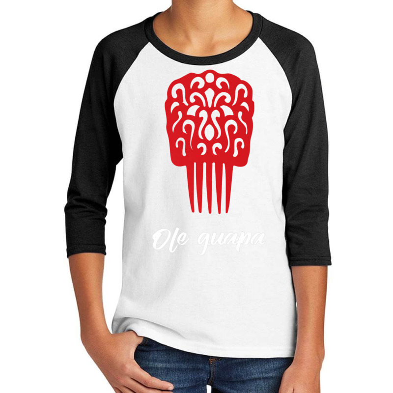 Flamenco Dancer Comb Ole Guapa Premium T Shirt Youth 3/4 Sleeve by cm-arts | Artistshot