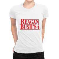 Reagan Bush '84 80's Retro Political Party Ladies Fitted T-shirt | Artistshot