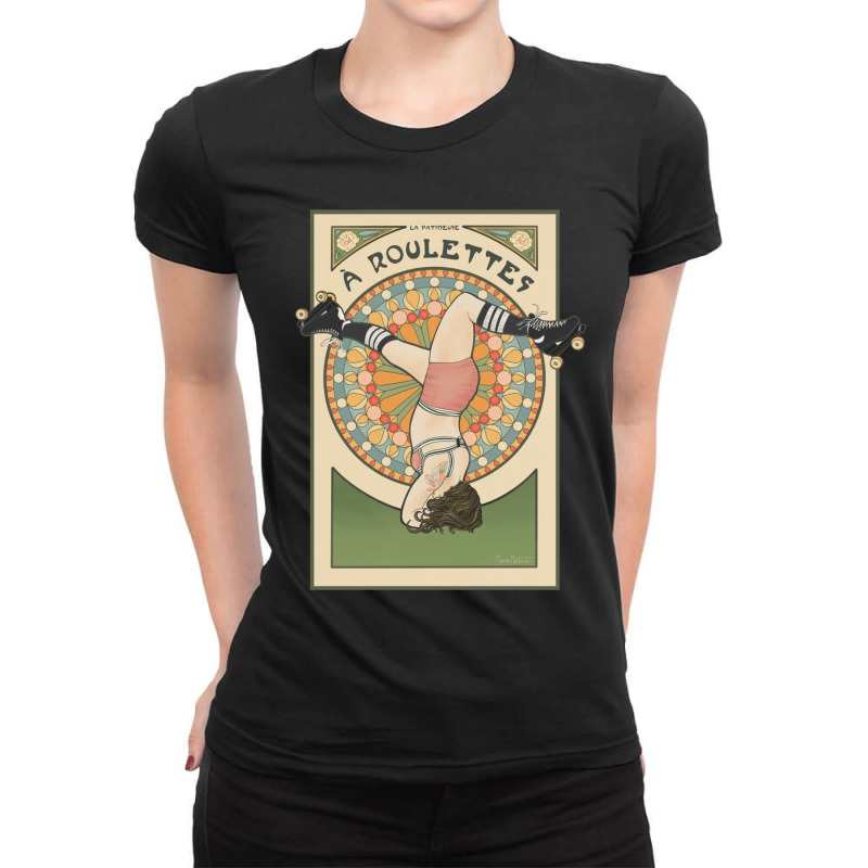 La Patineuse A Roulettes Ladies Fitted T-Shirt by cm-arts | Artistshot