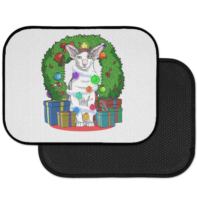 Oriental Shorthair Cat Christmas Tree X Mas Santa Long Sleeve T Shirt Rear Car Mat | Artistshot