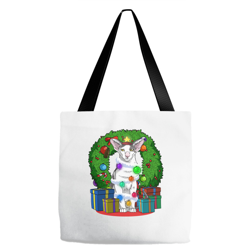 Oriental Shorthair Cat Christmas Tree X Mas Santa Long Sleeve T Shirt Tote Bags | Artistshot