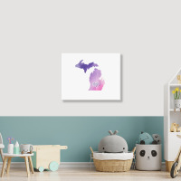 Cute Pink I Love Michigan Pure Michigander T Shirt Landscape Canvas Print | Artistshot