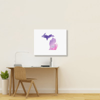 Cute Pink I Love Michigan Pure Michigander T Shirt Landscape Canvas Print | Artistshot