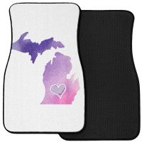 Cute Pink I Love Michigan Pure Michigander T Shirt Front Car Mat | Artistshot