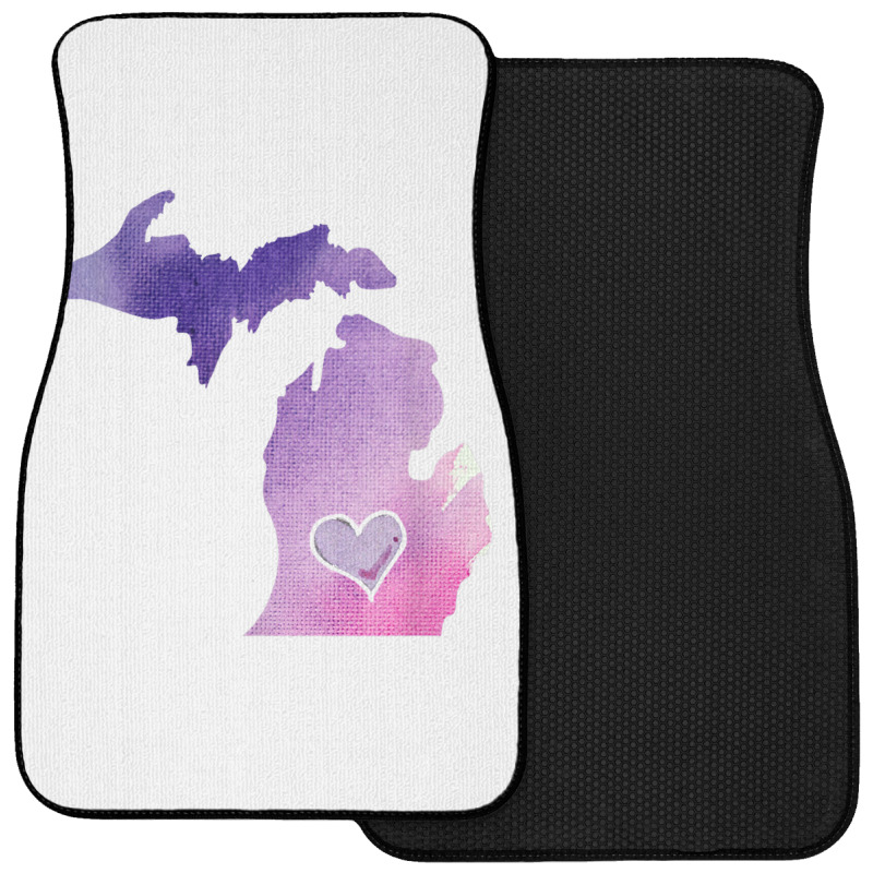 Cute Pink I Love Michigan Pure Michigander T Shirt Front Car Mat | Artistshot