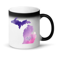 Cute Pink I Love Michigan Pure Michigander T Shirt Magic Mug | Artistshot