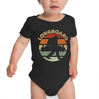 Longboard Vintage Skateboard Cool Longboarding Pullover Hoodie Baby Bodysuit | Artistshot