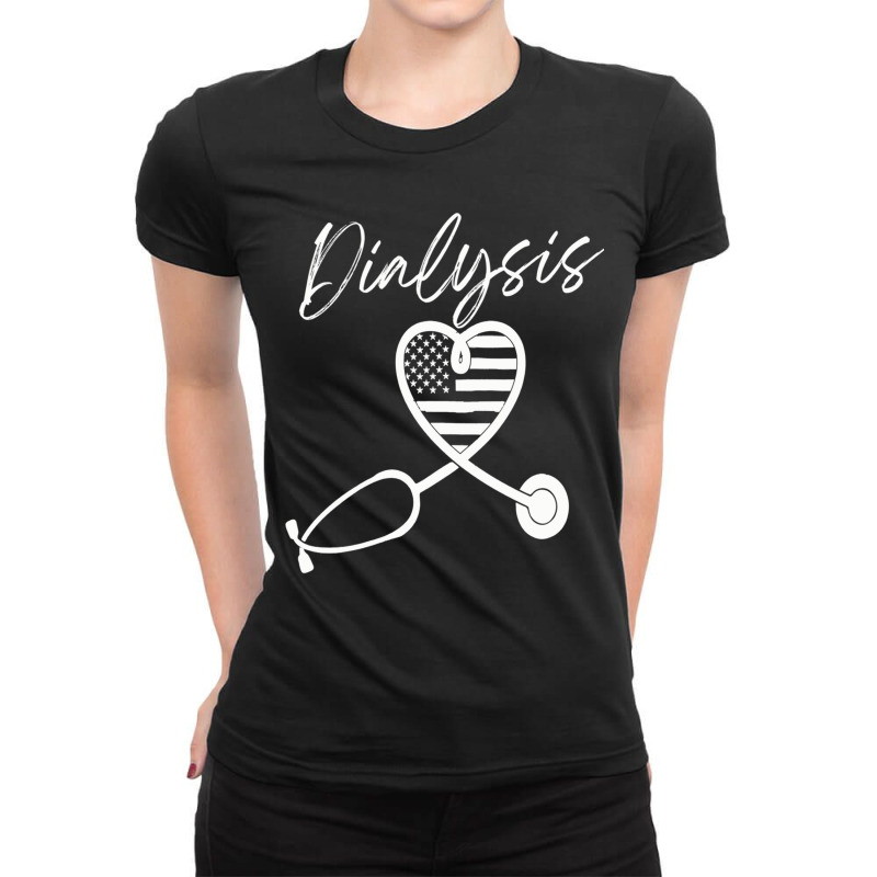 Dialysis Technician Nurse   Kidney Heartbeat Sweatshirt Ladies Fitted T-Shirt by cm-arts | Artistshot