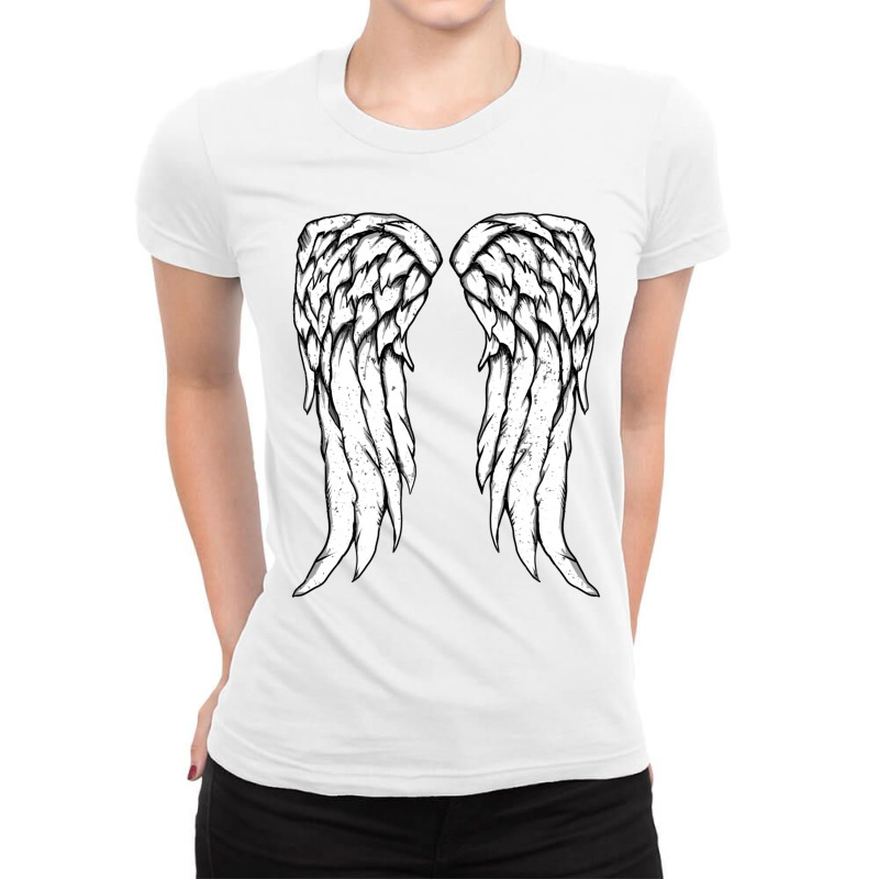 Daryl Dixon Wings - Zombie Ladies Fitted T-Shirt by SEANMCDONOUGH | Artistshot