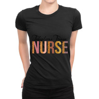 Leopard Telephone Triage Nurse Print For Nursing Student Long Sleeve T Ladies Fitted T-shirt | Artistshot