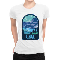 Glacier National Park Retro Ladies Fitted T-shirt | Artistshot