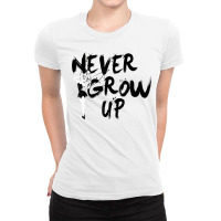 Funny Peter Pan Tinker Bell Never Grow Up Graffiti Ladies Fitted T-shirt | Artistshot