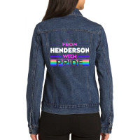 From Henderson With Pride Lgbtq Sayings Lgbt Quotes Nevada Premium T S Ladies Denim Jacket | Artistshot