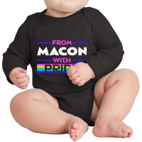 From Macon With Pride Lgbtq Sayings Lgbt Quotes Georgia Premium T Shir Long Sleeve Baby Bodysuit | Artistshot