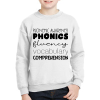 Phonemic Awareness Phonics Fluency Vocab Comprehension Sweatshirt Youth Sweatshirt | Artistshot