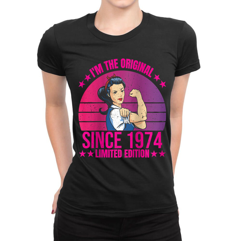 Womens I'm The Original Since 1974 Limited Edition Cool Style Retro Ra Ladies Fitted T-Shirt by cm-arts | Artistshot