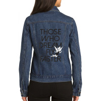 Funny Peter Pan Tinker Bell Those Who Dream Fly Faster Ladies Denim Jacket | Artistshot