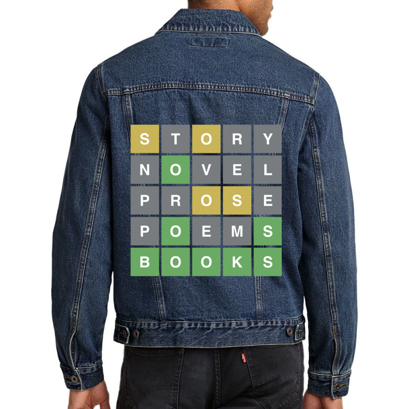 Story Novel Porose Poems Books Wordle Men Denim Jacket by cm-arts | Artistshot