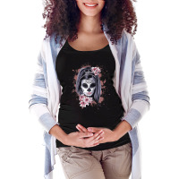 La Calavera Catrina Halloween Candy Sugar Skull Girl Raglan Baseball T Maternity Scoop Neck T-shirt | Artistshot