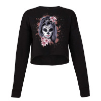 La Calavera Catrina Halloween Candy Sugar Skull Girl Raglan Baseball T Cropped Sweater | Artistshot