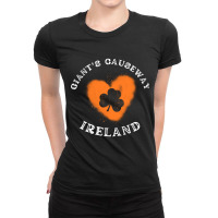 Giant's Causeway Shamrock Gaelic Football And Hurling Long Sleeve T Sh Ladies Fitted T-shirt | Artistshot