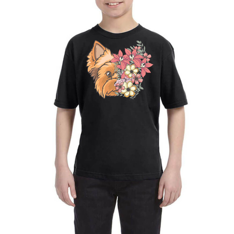 Yorkie T  Shirt Yorkshire Terrier With Flowers T  Shirt Youth Tee by sadyerippin | Artistshot