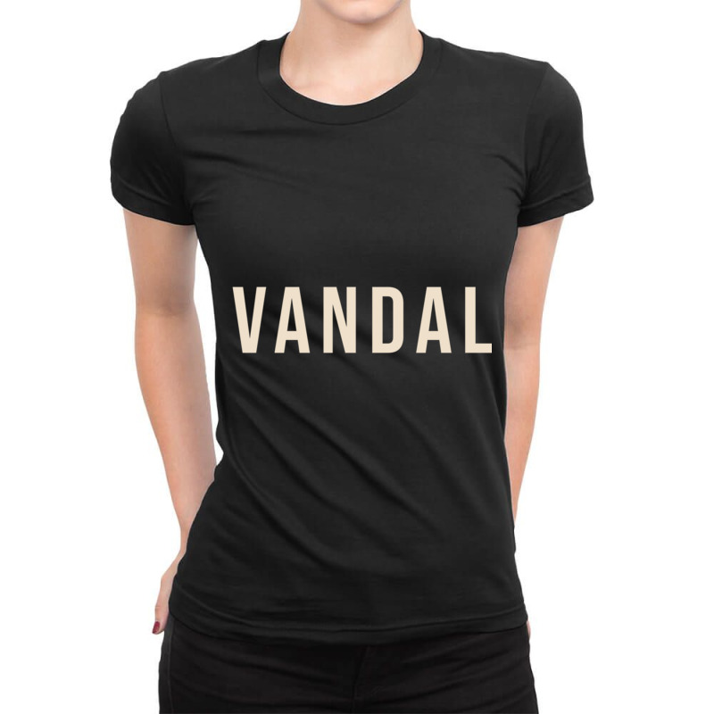 Vandal Type Pullover Hoodie Ladies Fitted T-Shirt by cm-arts | Artistshot