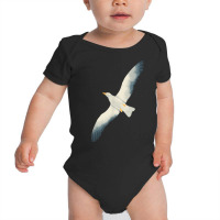 Flying Seagull Seabird Bird Wings Wide Open Cool White Bird T Shirt Baby Bodysuit | Artistshot