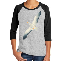 Flying Seagull Seabird Bird Wings Wide Open Cool White Bird T Shirt Youth 3/4 Sleeve | Artistshot