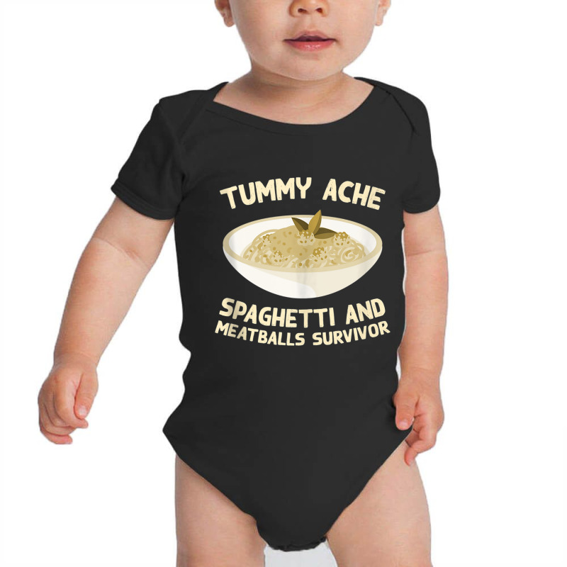 Tummy Ache Spaghetti And Meatballs Survivor Funny Tank Top Baby Bodysuit by cm-arts | Artistshot