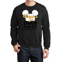 Funny Pluto Dogs Are My Happy Place Crewneck Sweatshirt | Artistshot