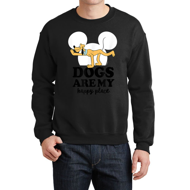 Funny Pluto Dogs Are My Happy Place Crewneck Sweatshirt | Artistshot