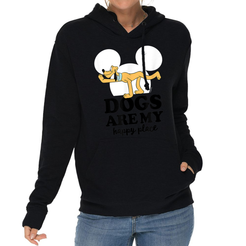 Funny Pluto Dogs Are My Happy Place Lightweight Hoodie | Artistshot