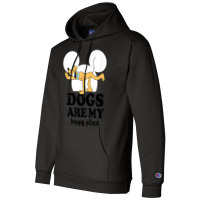 Funny Pluto Dogs Are My Happy Place Champion Hoodie | Artistshot