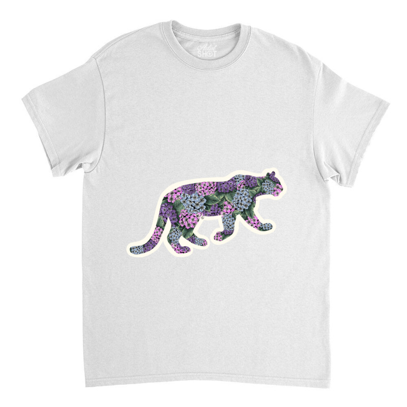 Floral Hydrangea Cougar Classic T-shirt by ALICIAWITTENMYER | Artistshot