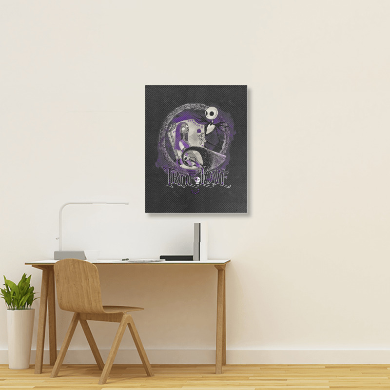 Funny Nightmare Before Christmas Valentines Jack True Love Portrait Canvas Print | Artistshot