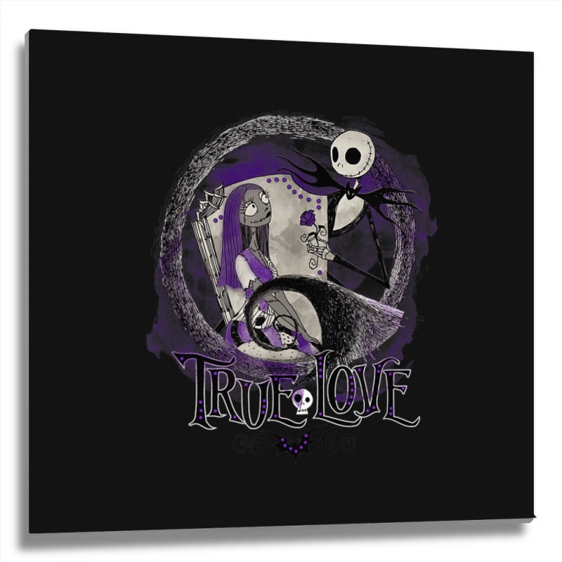 Funny Nightmare Before Christmas Valentines Jack True Love Metal Print Square | Artistshot